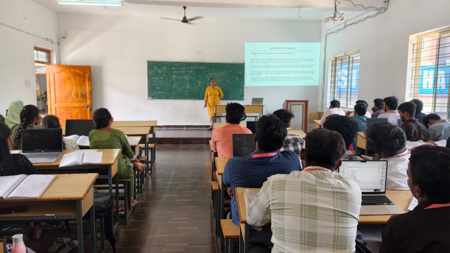 Students participating in an instructor-led session