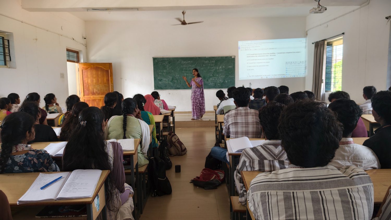 A classroom full of students attending training